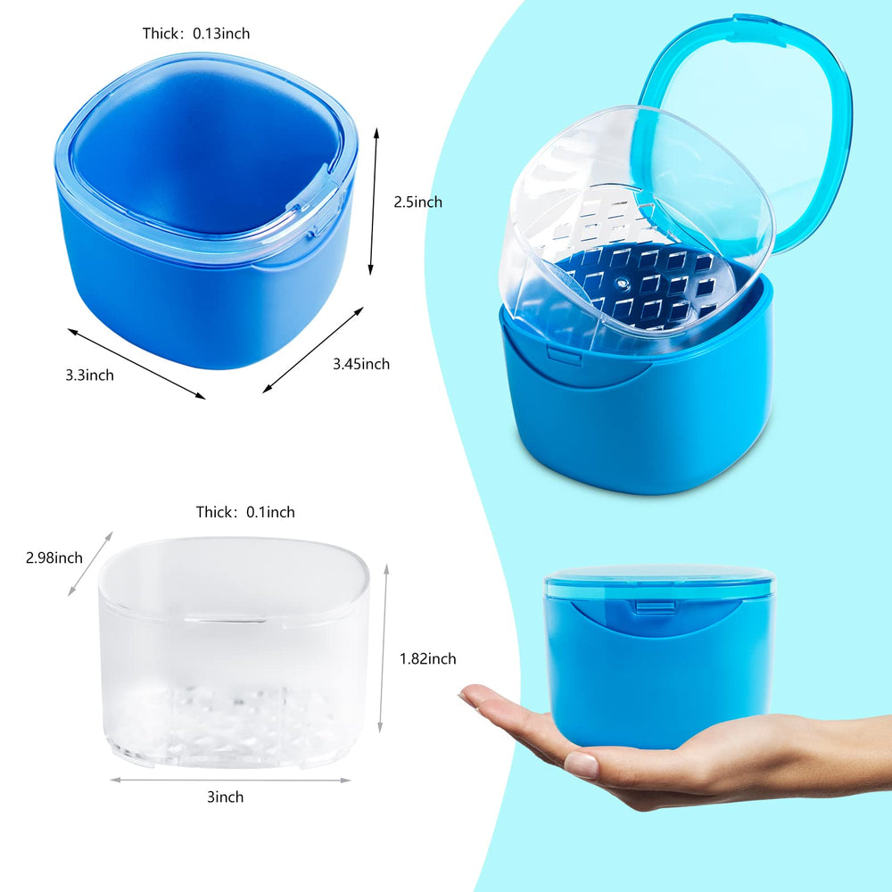Rinsing basket inside denture case
