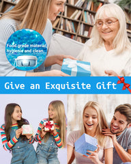 Blue denture box with mirror for cleaning dentures and aligners