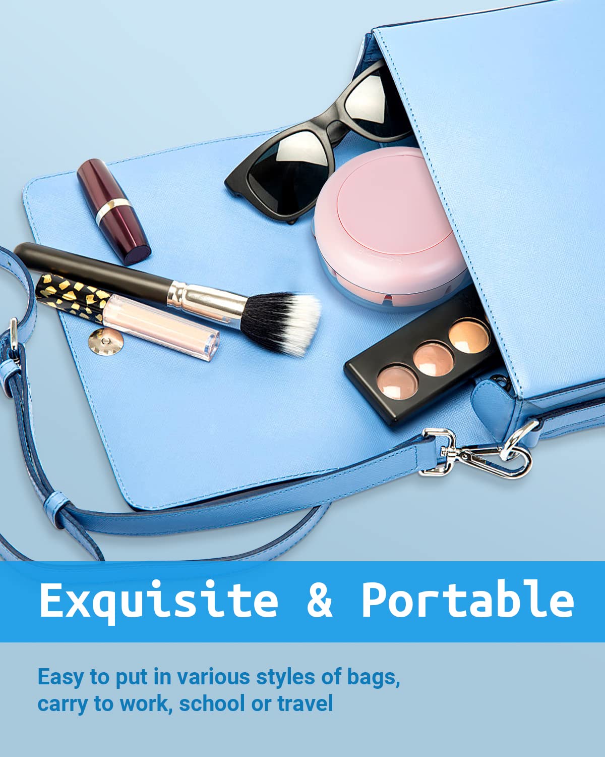 Two-head cleaning brush included with denture case