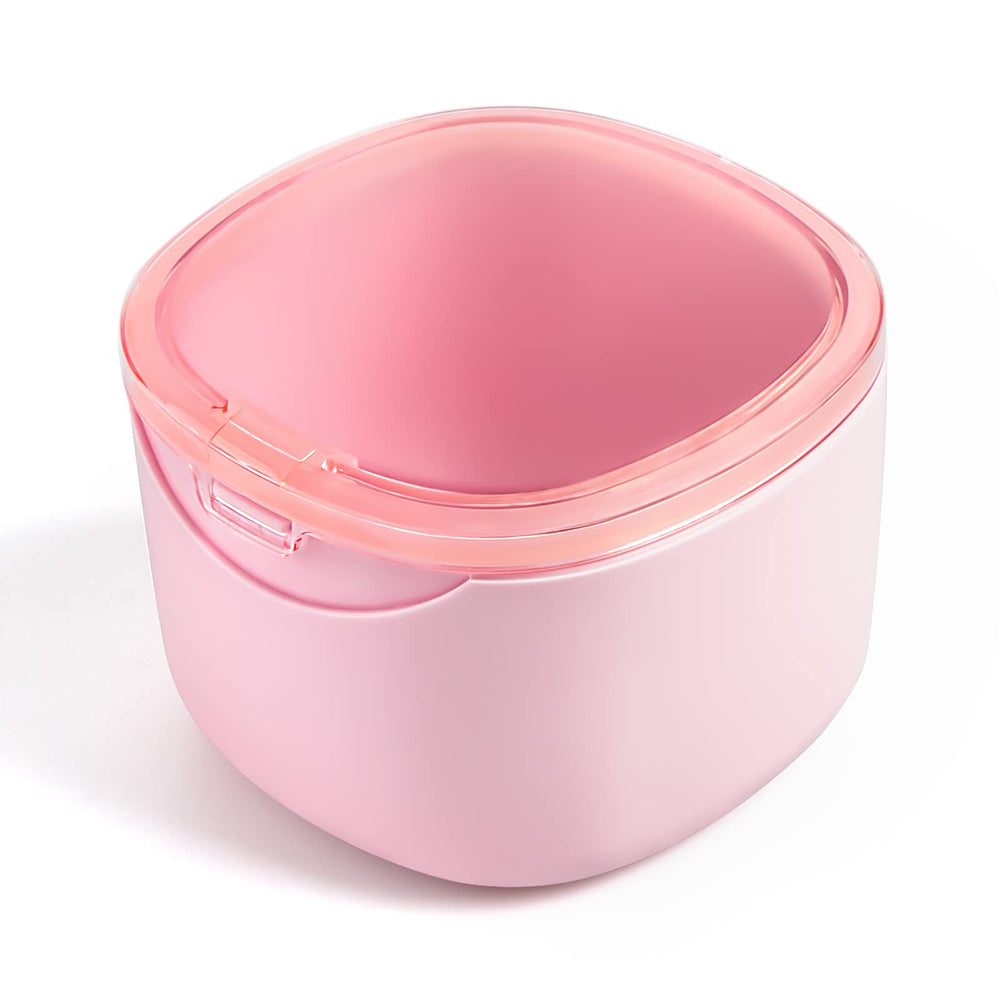 Pink denture bath case front view