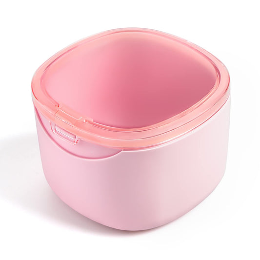 Pink denture bath case front view