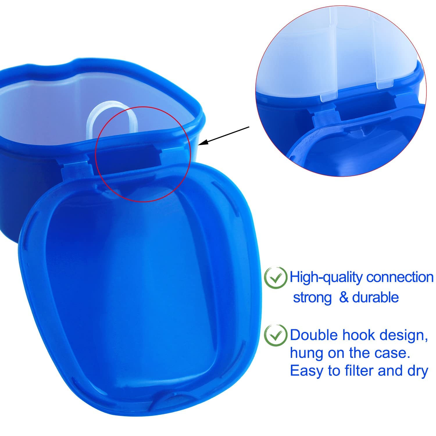 Travel-friendly denture bath cup with compact brush case
