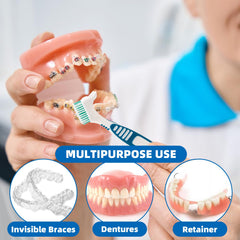 Denture bath case with basket opened