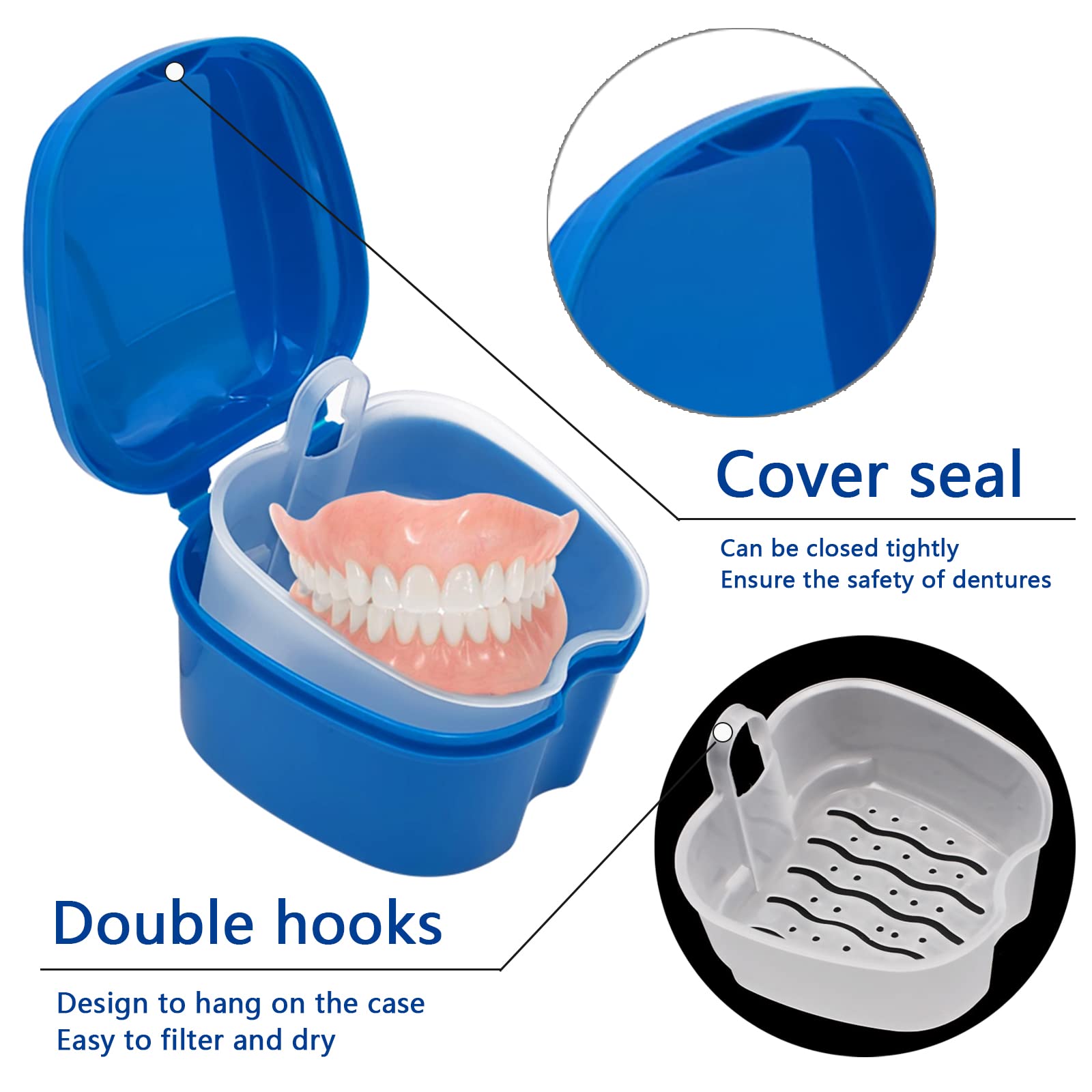 Portable denture storage box designed for travel