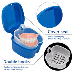 Portable denture storage box designed for travel