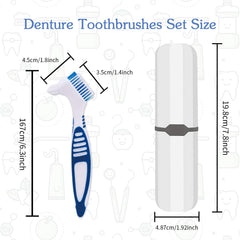 Denture brush with ergonomic comfort grip handle