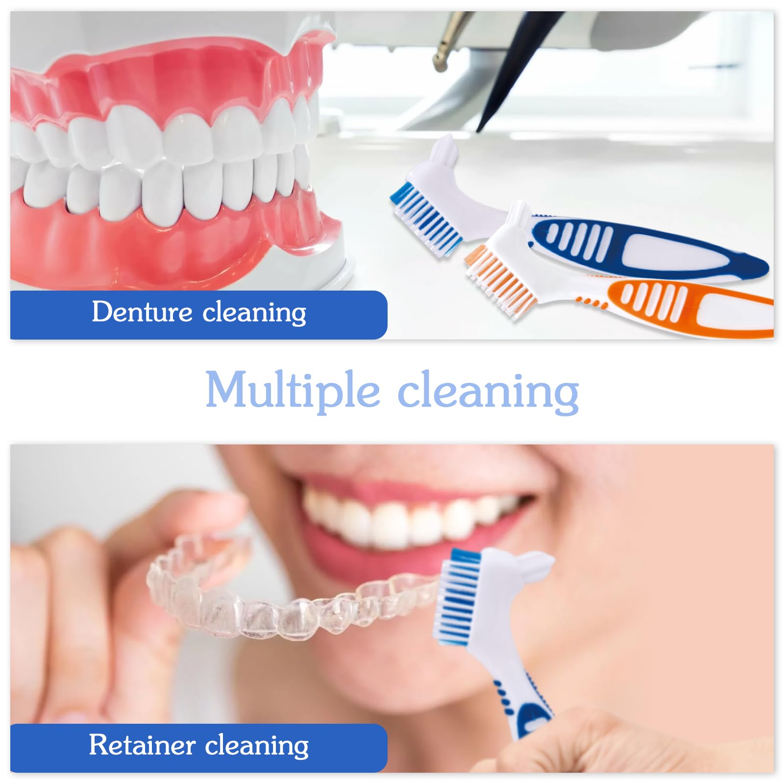 White carrying case included with the denture brush set