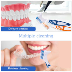 White carrying case included with the denture brush set