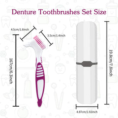 Denture brush with ergonomic comfort grip handle