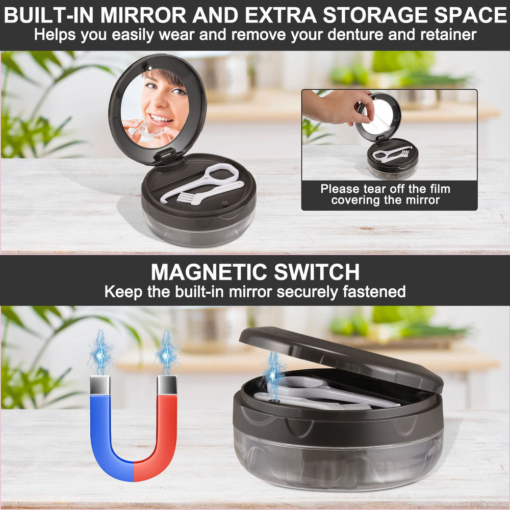 Denture brush and retainer remover tool included