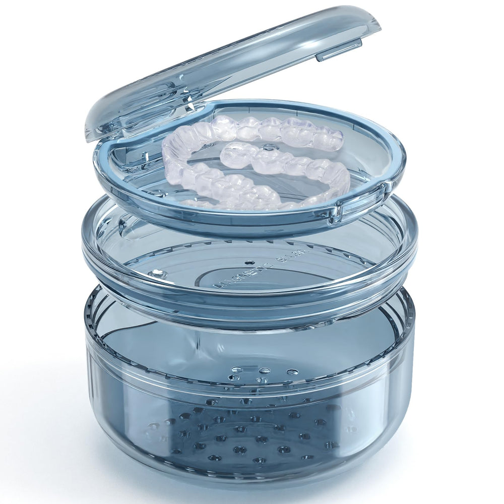 Leak-proof denture bath box with silicone-sealed lid