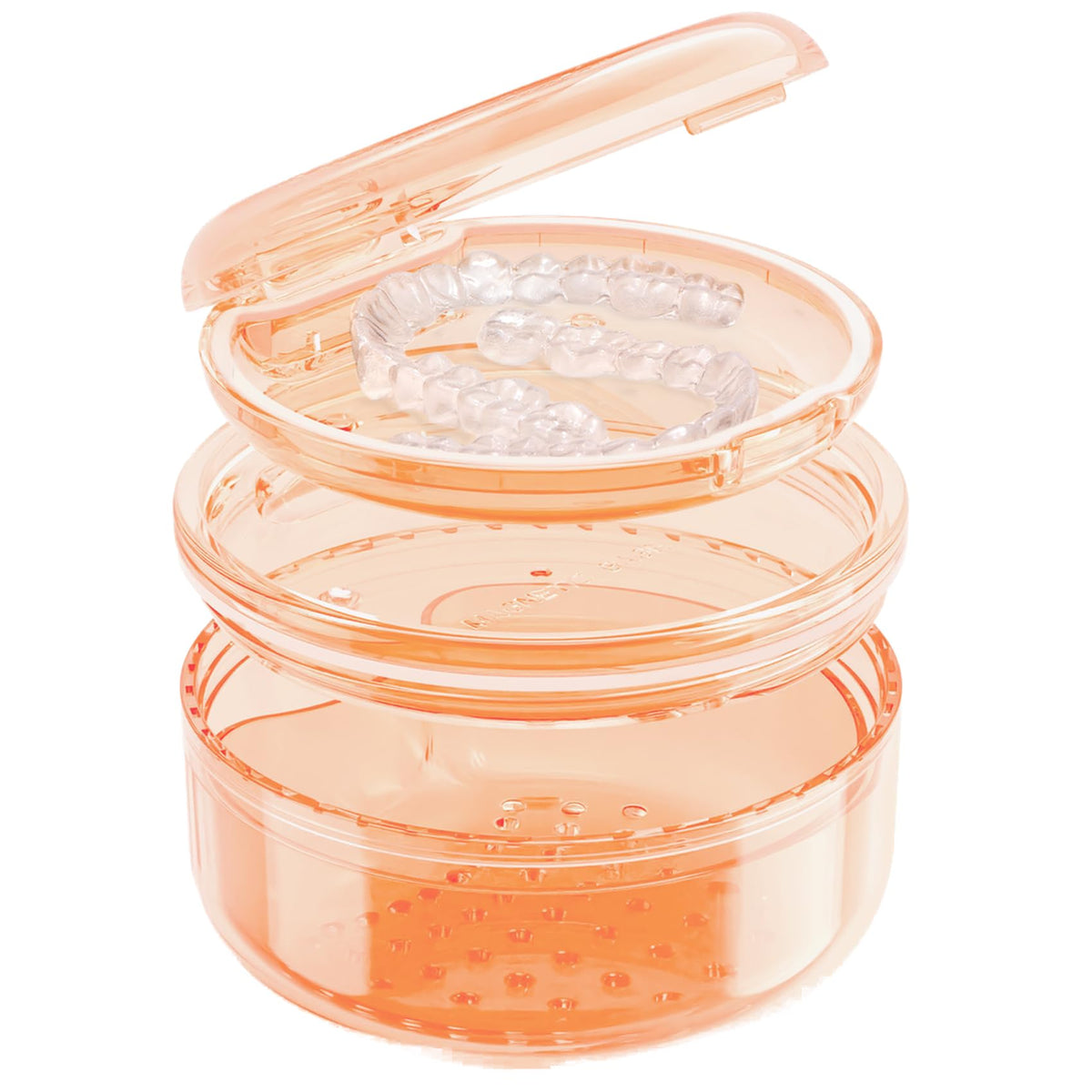 Front view of the 2-in-1 denture case and retainer box