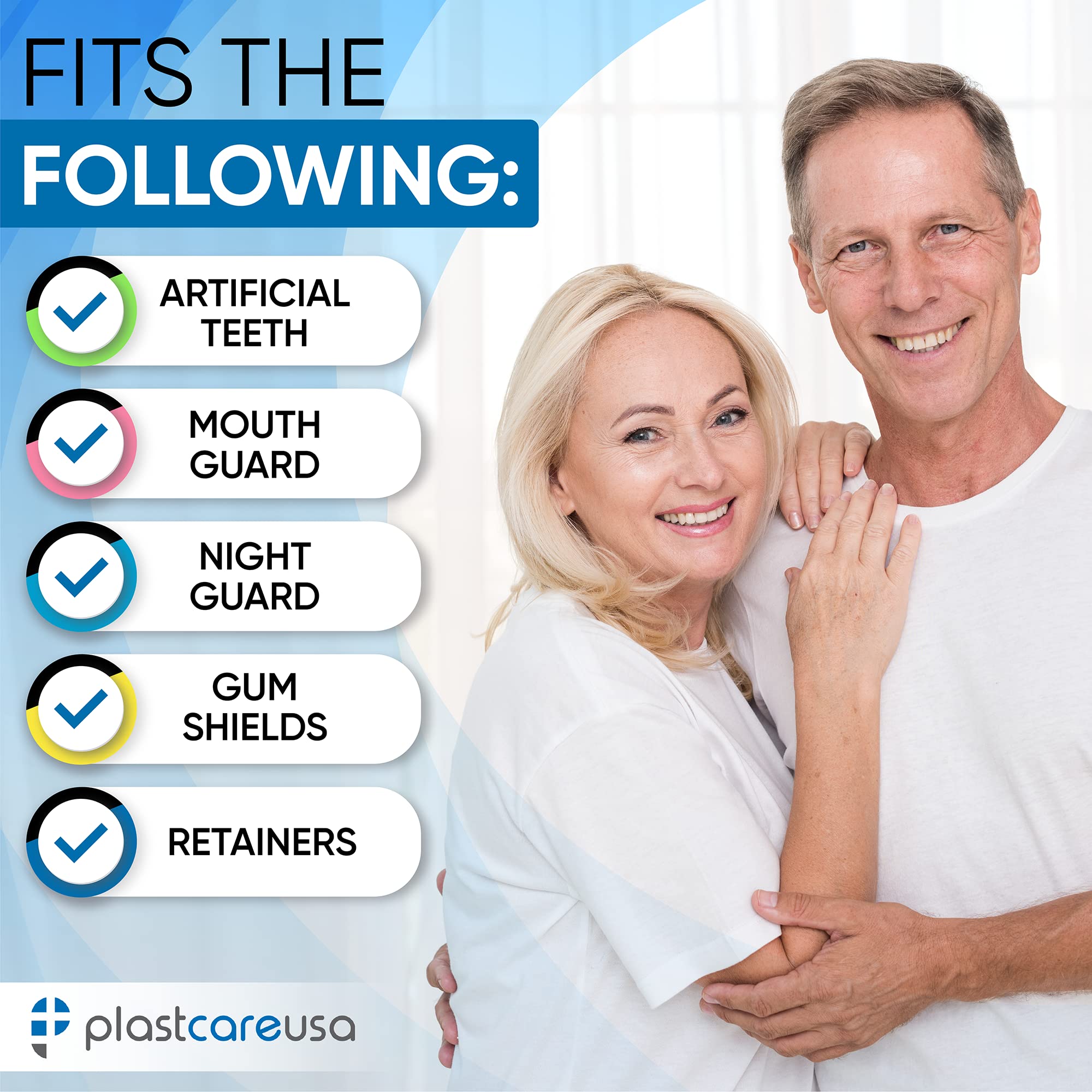 Denture case in blue color