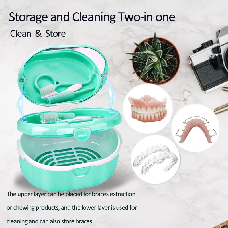 Denture case open showing large storage space