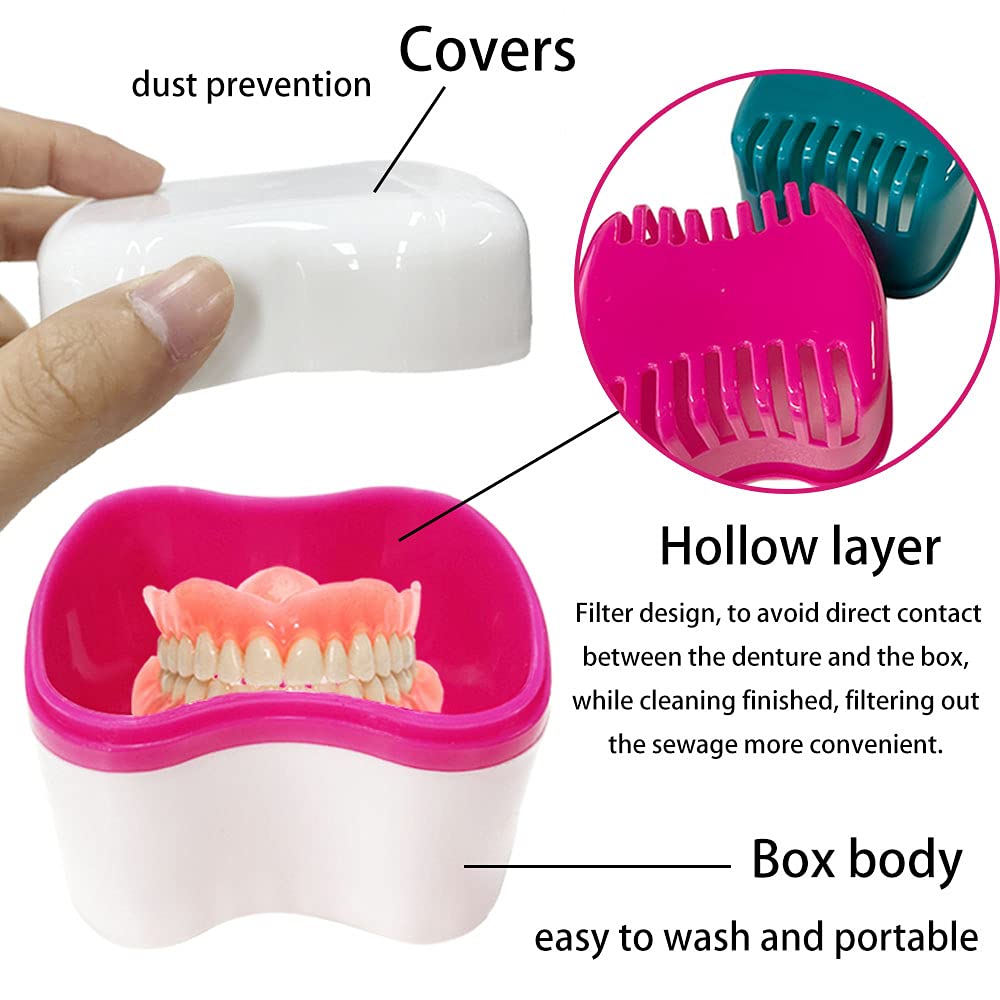 Blue denture brushes included in the kit