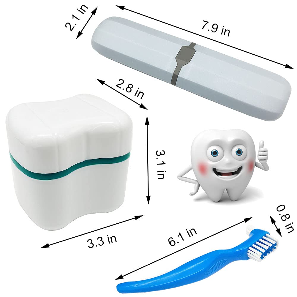 Denture case with lid showing design and material
