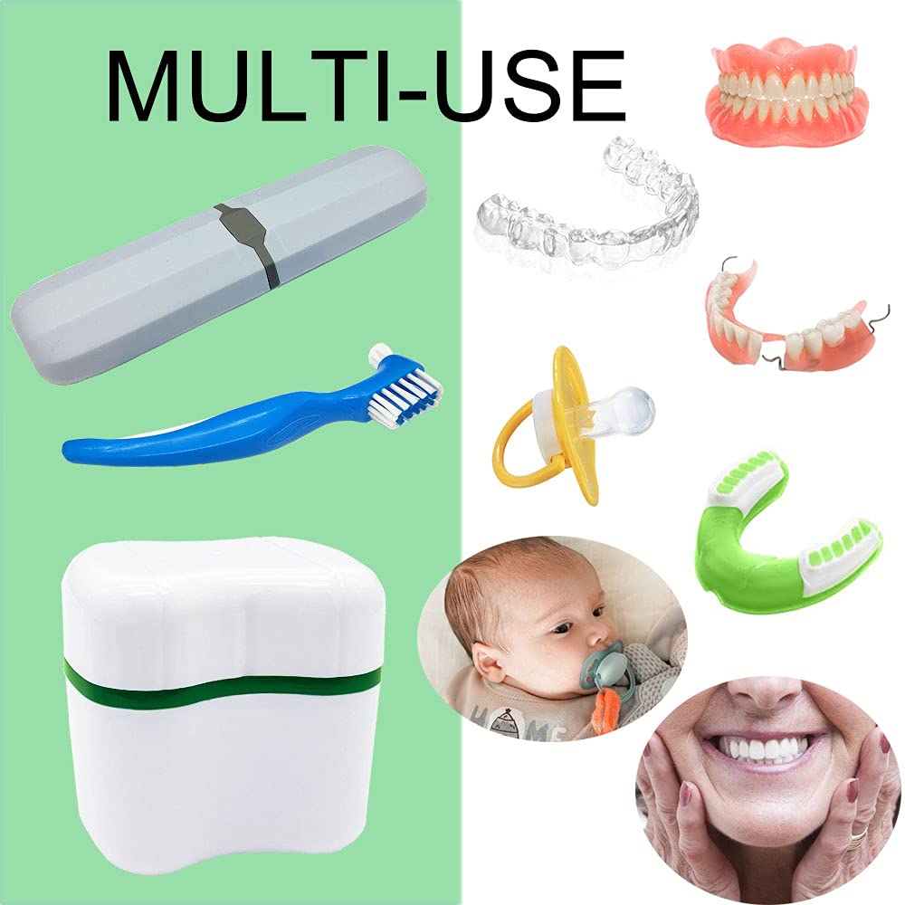 Multi-use denture case suitable for pacifiers and other items