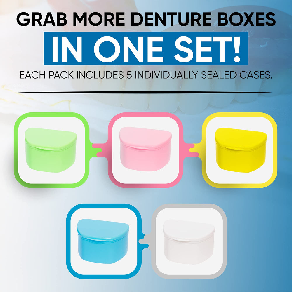 Denture case in pink color