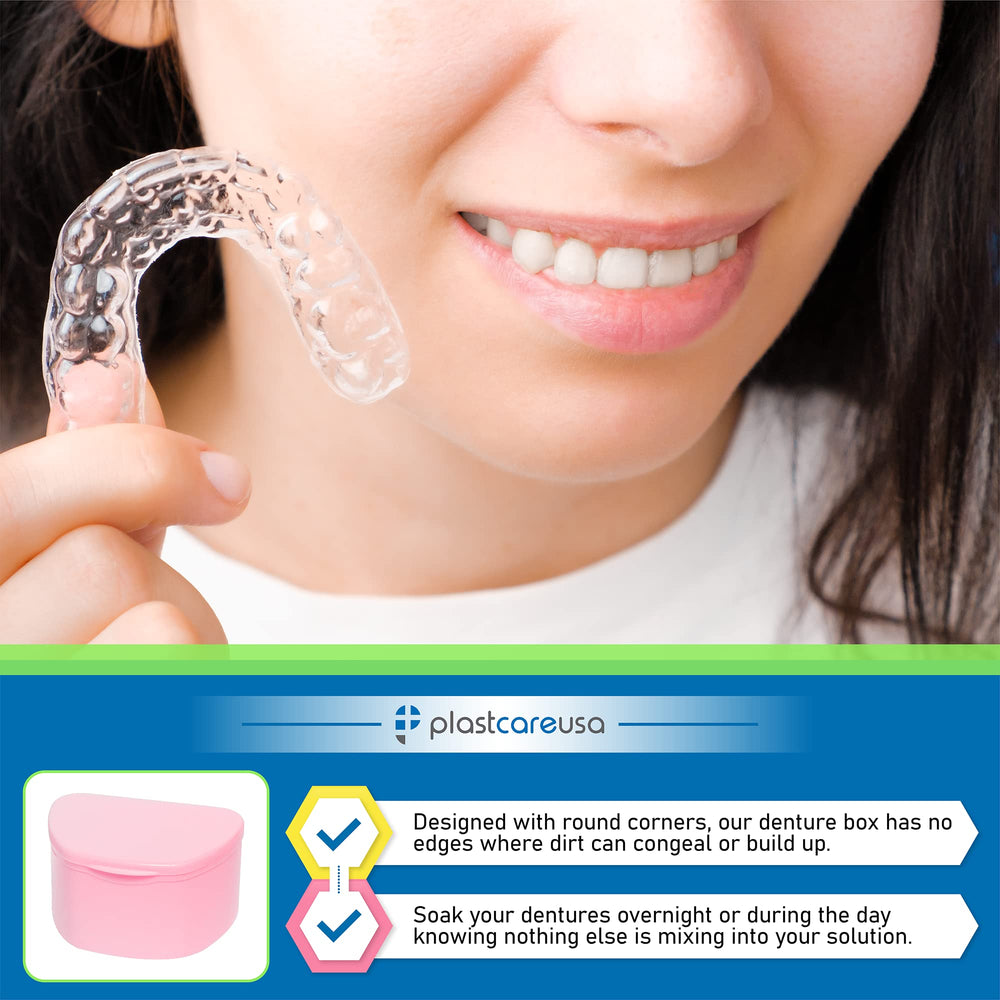 Travel-friendly compact denture case for on-the-go use