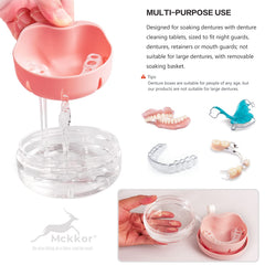 Removable tray to separate liquids and clean dentures