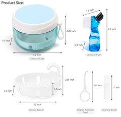 Includes strainer basket and denture cleaner brush