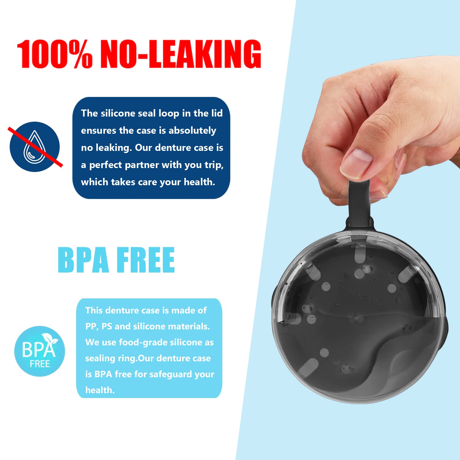Twist-lid no-leak design with silicone seal