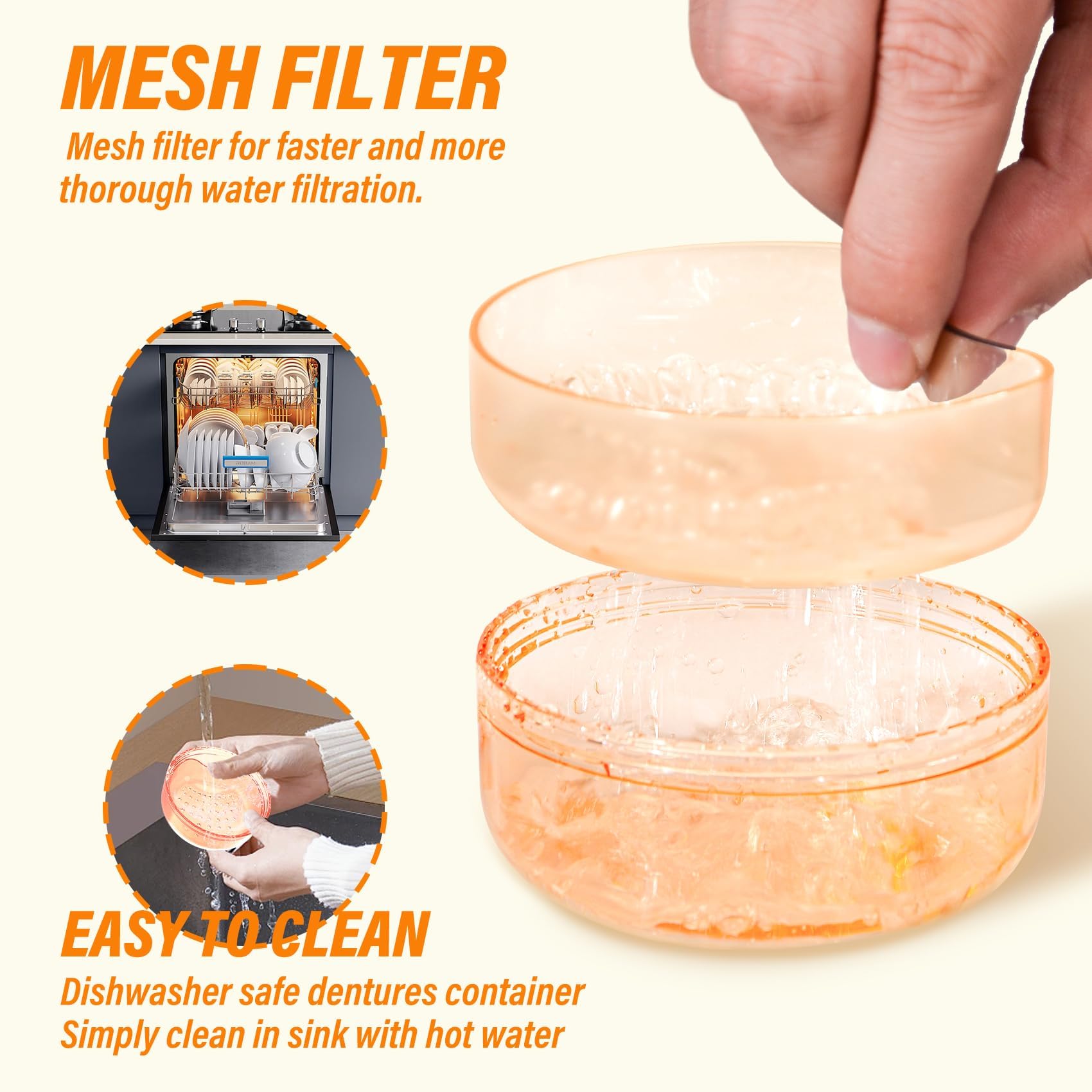 Denture case used for dentures, mouth guards, braces and other items