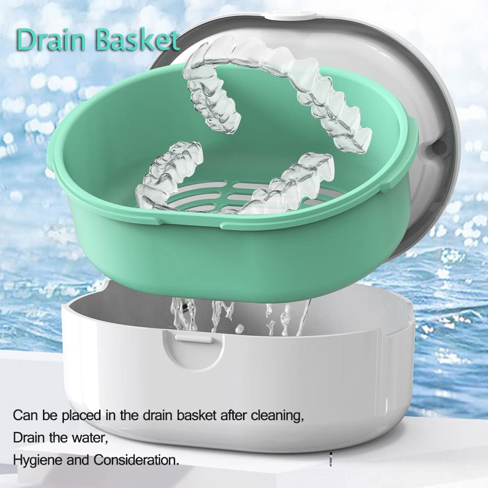 Bottom drainage basket for drying dentures