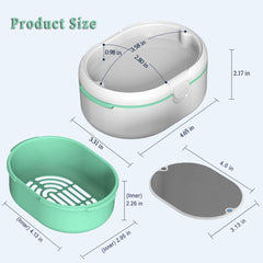 Lightweight portable denture cup dimensions 4.64 x 3.43 x 2.13 inches