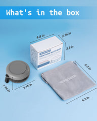 Denture box features mirror and hanging rope for travel