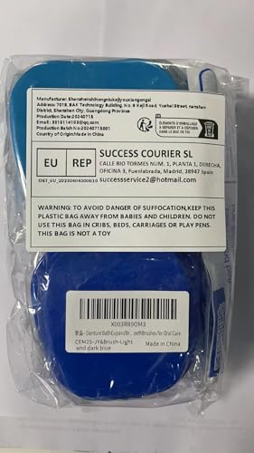All-in-one denture cleaning set in light and dark blue