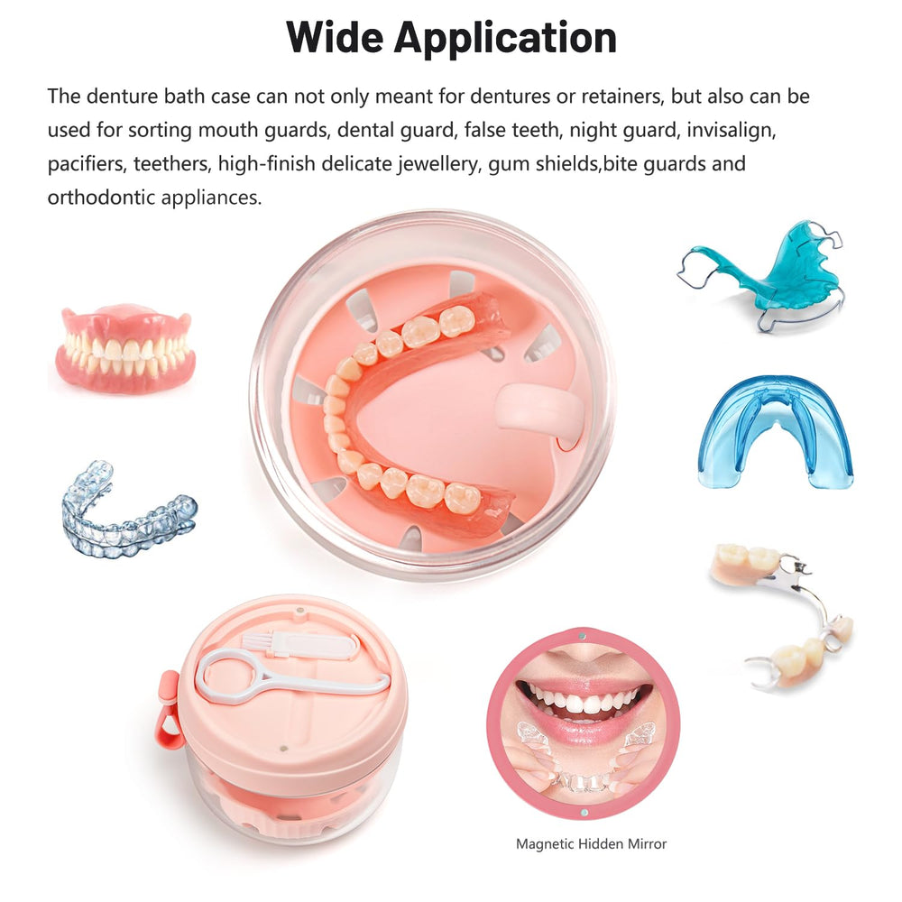 Denture cleaner brush included with the case