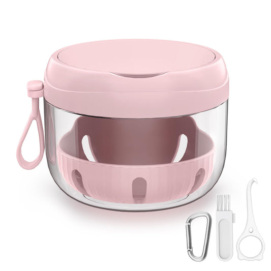 Leak-proof denture cup box with portable travel design
