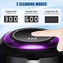 Cleaner being used to clean dentures, aligners and jewelry