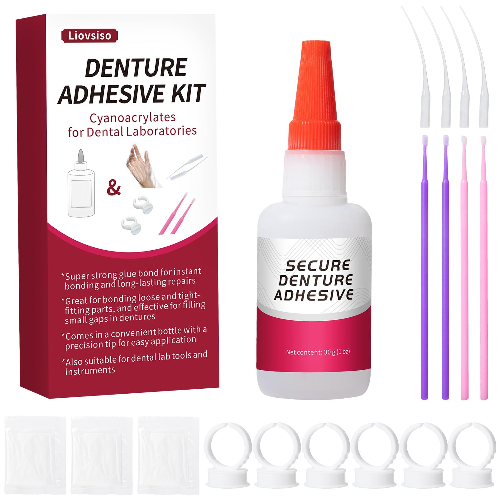 30g denture repair glue bottle for dental lab use