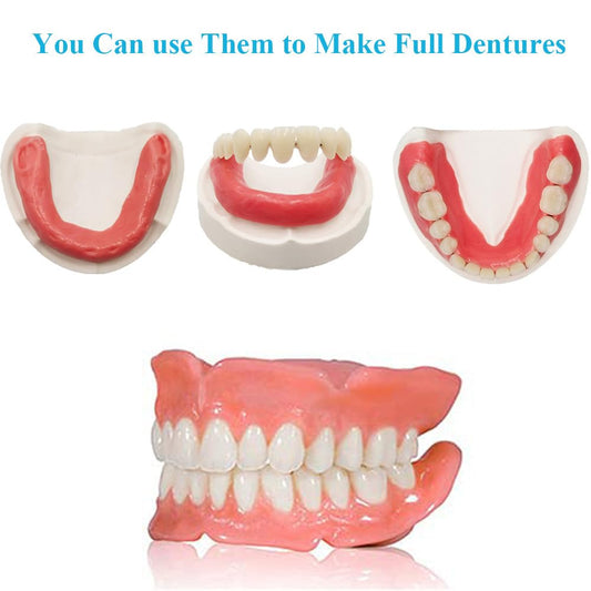 Top and bottom fake teeth for denture kit