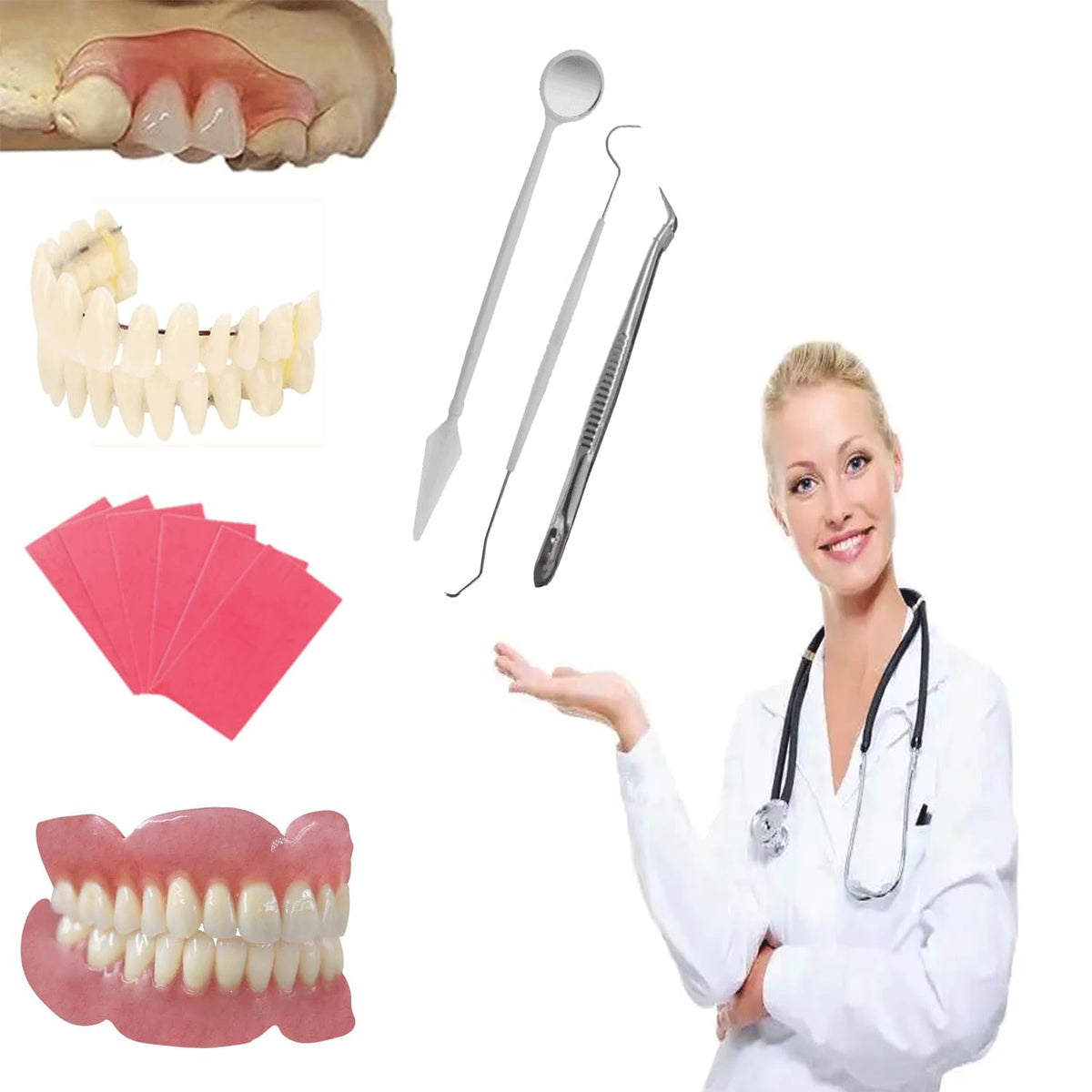 Top and bottom dentures DIY kit set