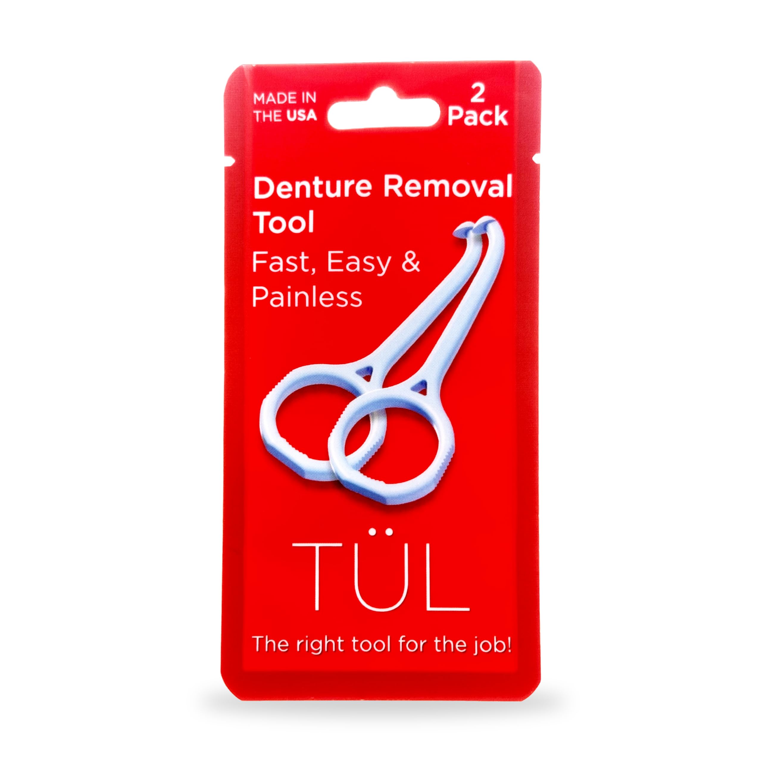 Blue denture removal tool in a 2-pack