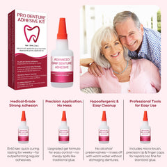 Denture repair and gap-filling glue with precision tip