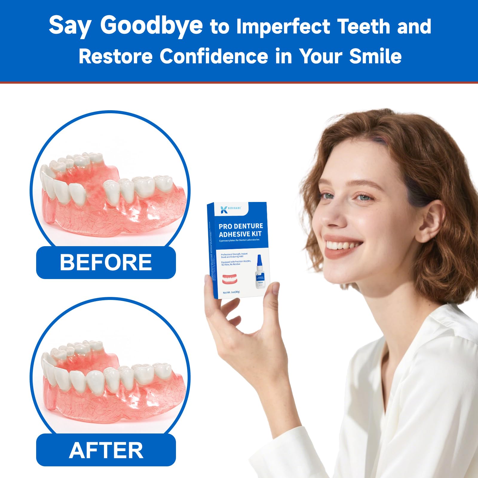 Illustrated DIY denture repair instructions