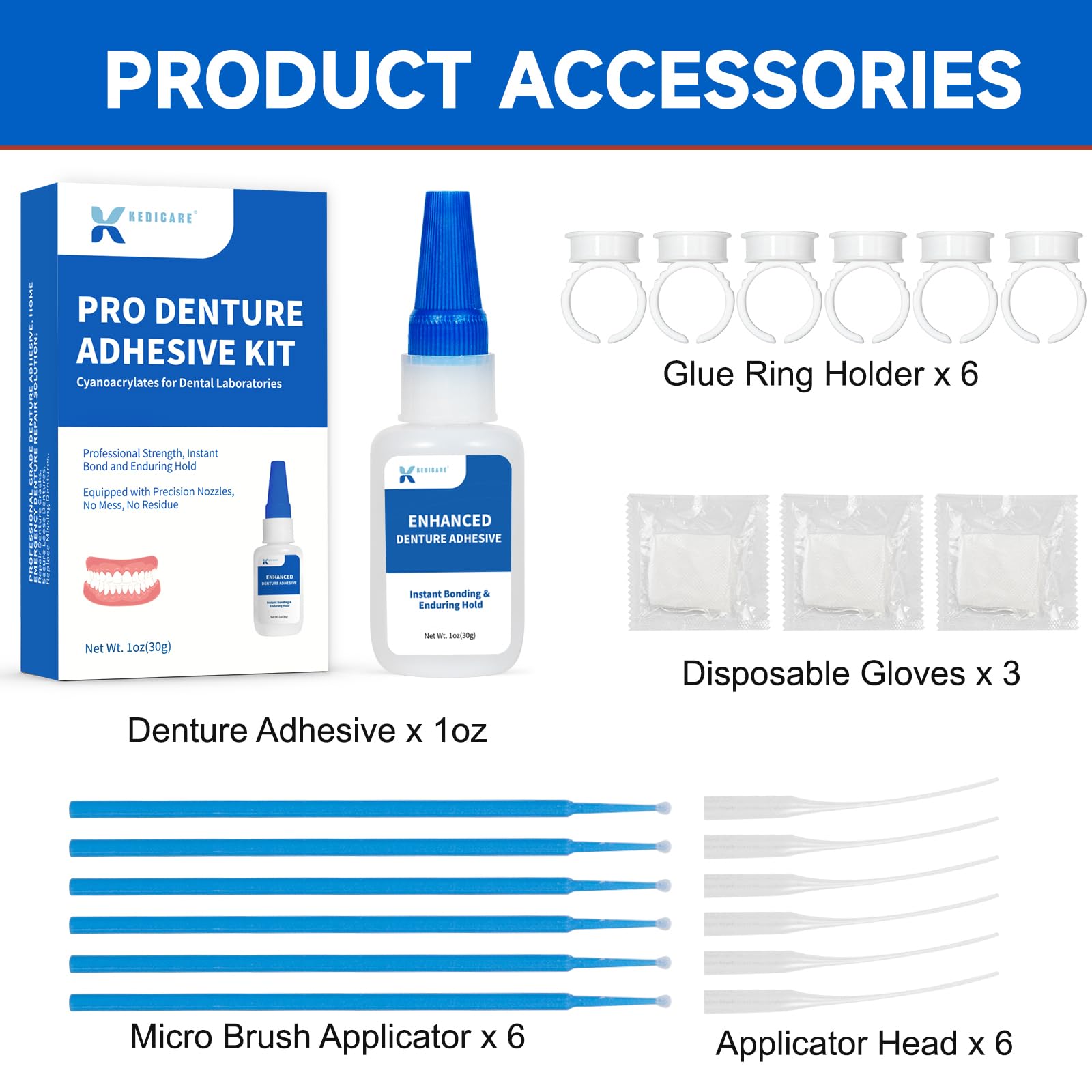 Hypoallergenic denture repair kit with no odour