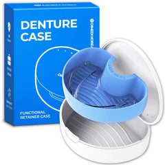 Front view of DIMEDI denture storage case