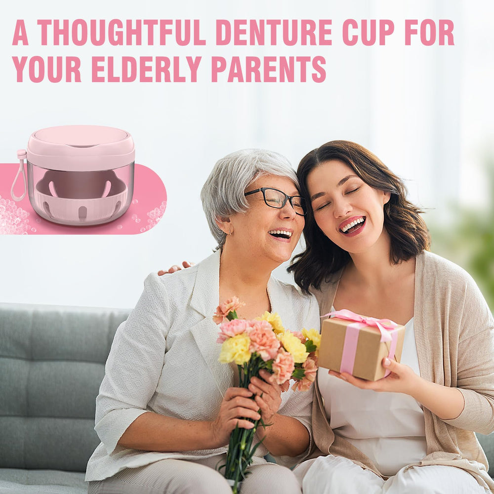 Denture tools: brush, strainer and removal tools in gift-ready pack