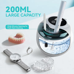 Denture cleaner with various items like retainers and mouth guards