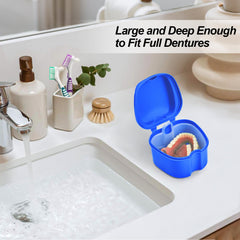 Lake Green denture bath case open with lid displayed