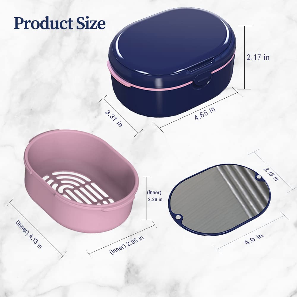 Lightweight, portable blue denture case