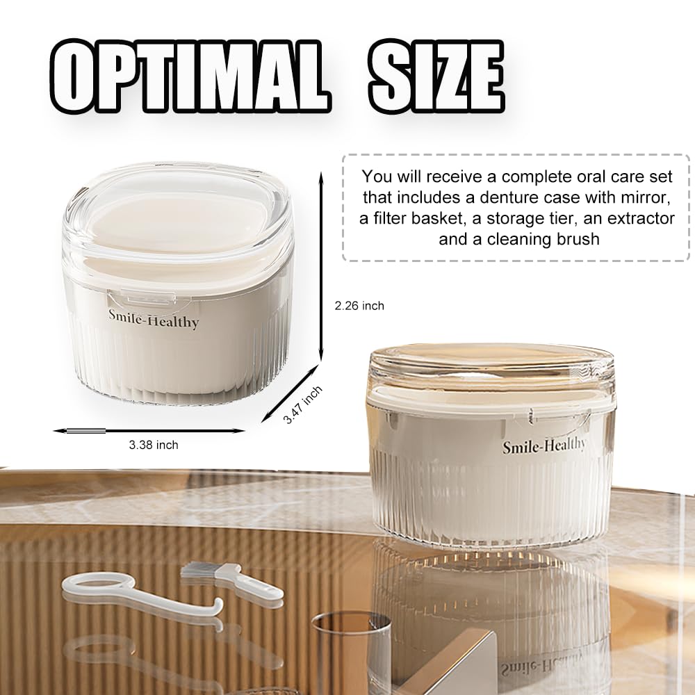 Cleaning brush included with denture case kit