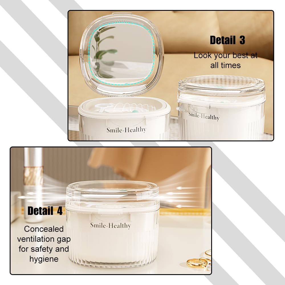 Filter basket inside denture case kit
