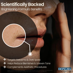 Even-toned skin with natural glow after Depigma