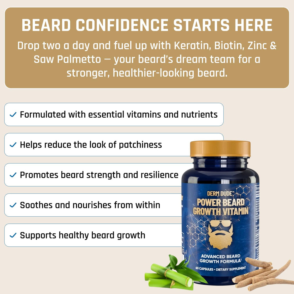 Saw Palmetto icon beside Derm Dude beard vitamins